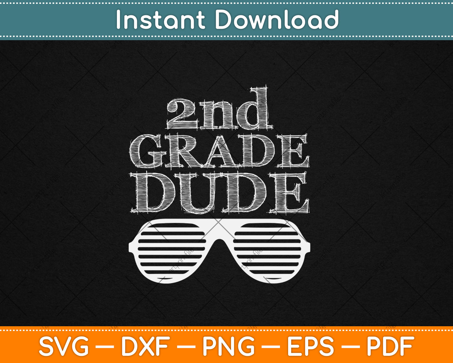 Fun 2nd Grade Dude Back to School Second Grade Students Svg Design Cutting File
