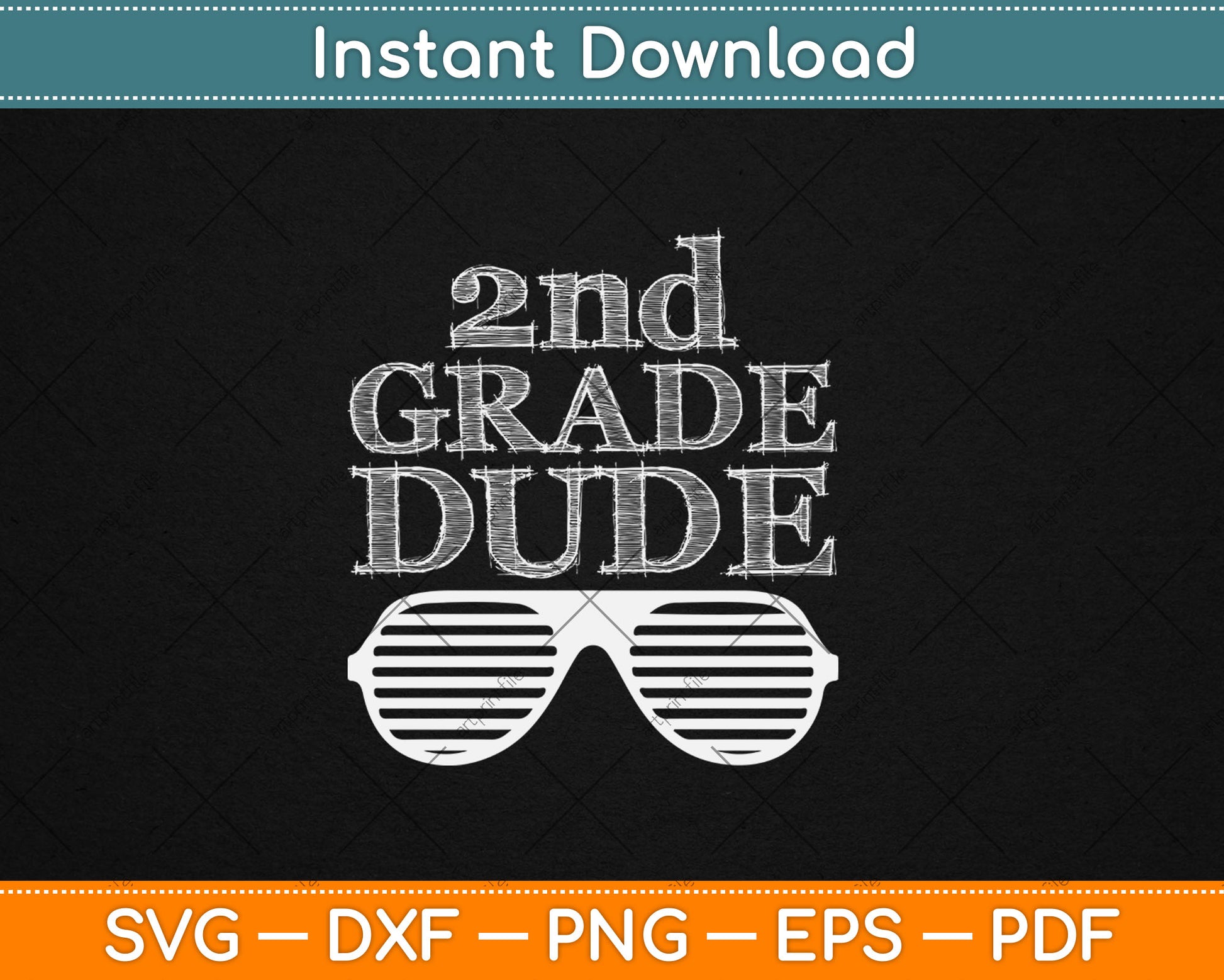Fun 2nd Grade Dude Back to School Second Grade Students Svg Design Cutting File