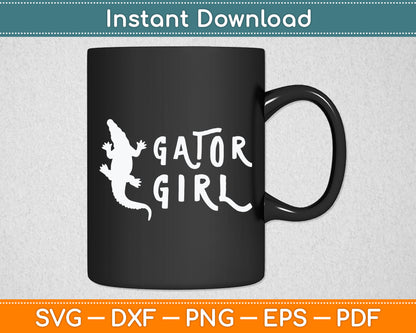 Fun Gator Girl Reptile Alligator Svg Digital Cutting File
