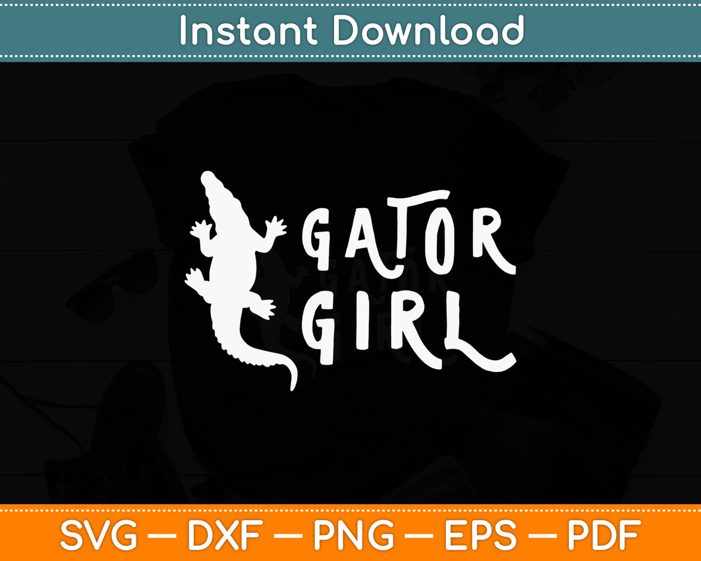 Fun Gator Girl Reptile Alligator Svg Digital Cutting File