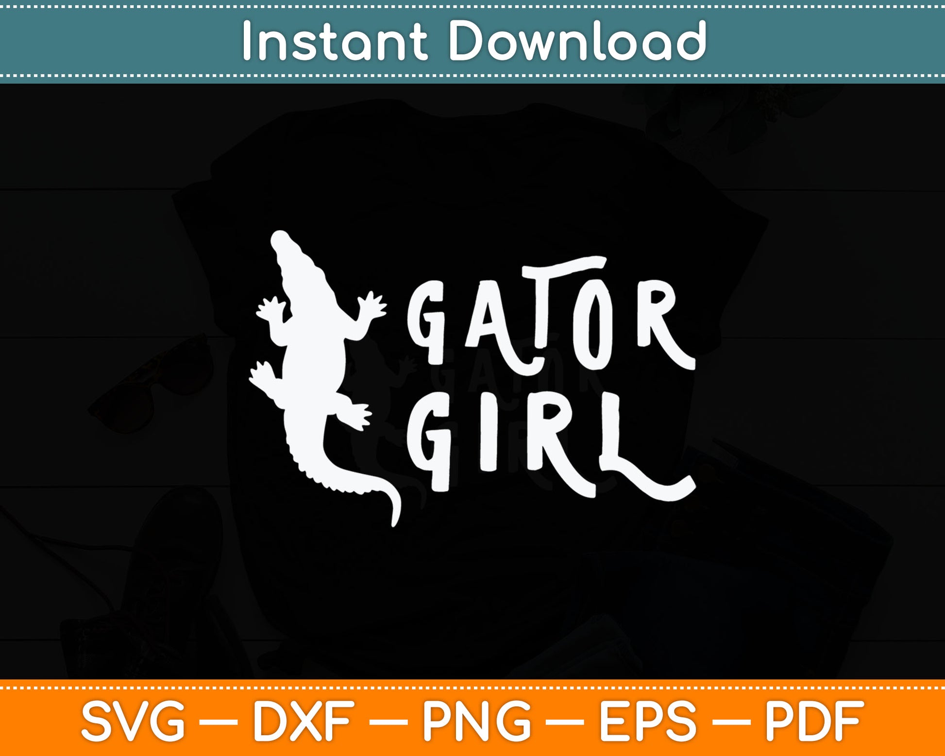 Fun Gator Girl Reptile Alligator Svg Digital Cutting File