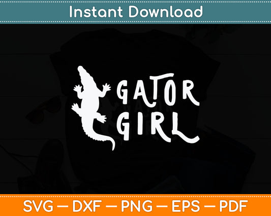 Fun Gator Girl Reptile Alligator Svg Digital Cutting File