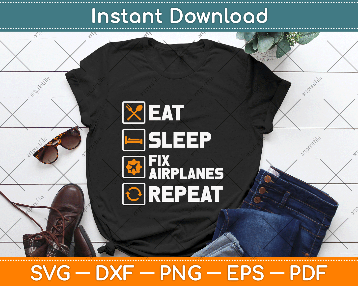 Funny Airplane Mechanic Aircraft Aviation Technician SVG Digital Cutting File