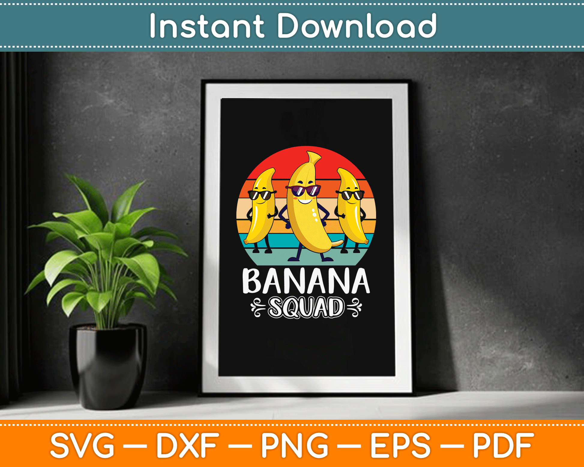 Funny Banana Squad SVG Digital Cutting File