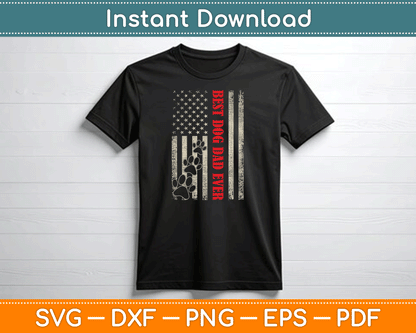 Funny Dad Father's Day Dog Dad USA Flag SVG Digital Cutting File