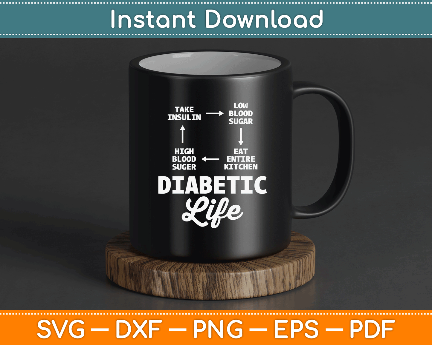 Funny Diabetic Type 1 Diabetes T1D Diabetes Awareness SVG Digital Cutting File