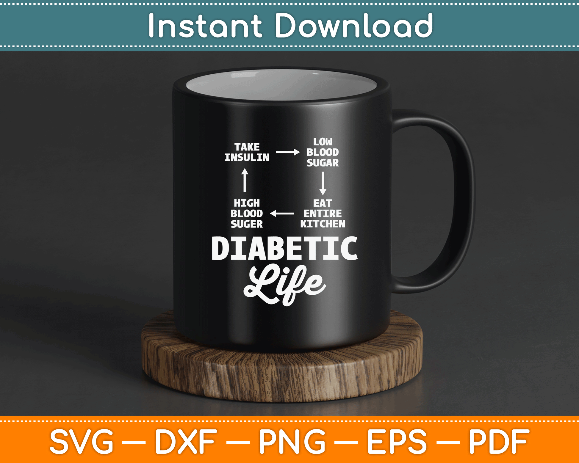 Funny Diabetic Type 1 Diabetes T1D Diabetes Awareness SVG Digital Cutting File