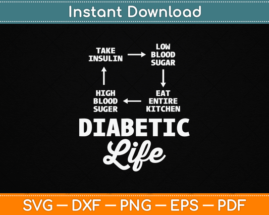 Funny Diabetic Type 1 Diabetes T1D Diabetes Awareness SVG Digital Cutting File