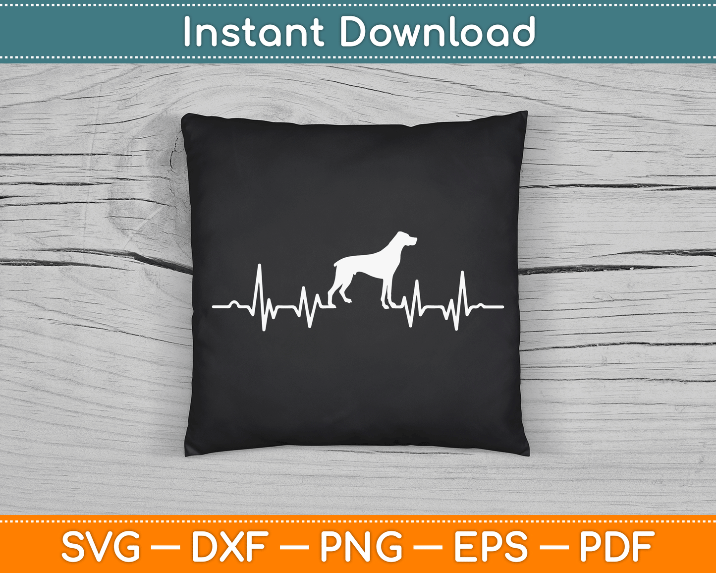 Funny Doberman Heartbeat SVG Digital Cutting File