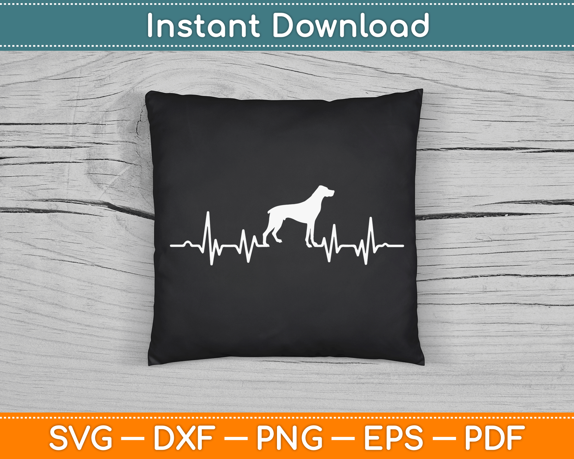 Funny Doberman Heartbeat SVG Digital Cutting File
