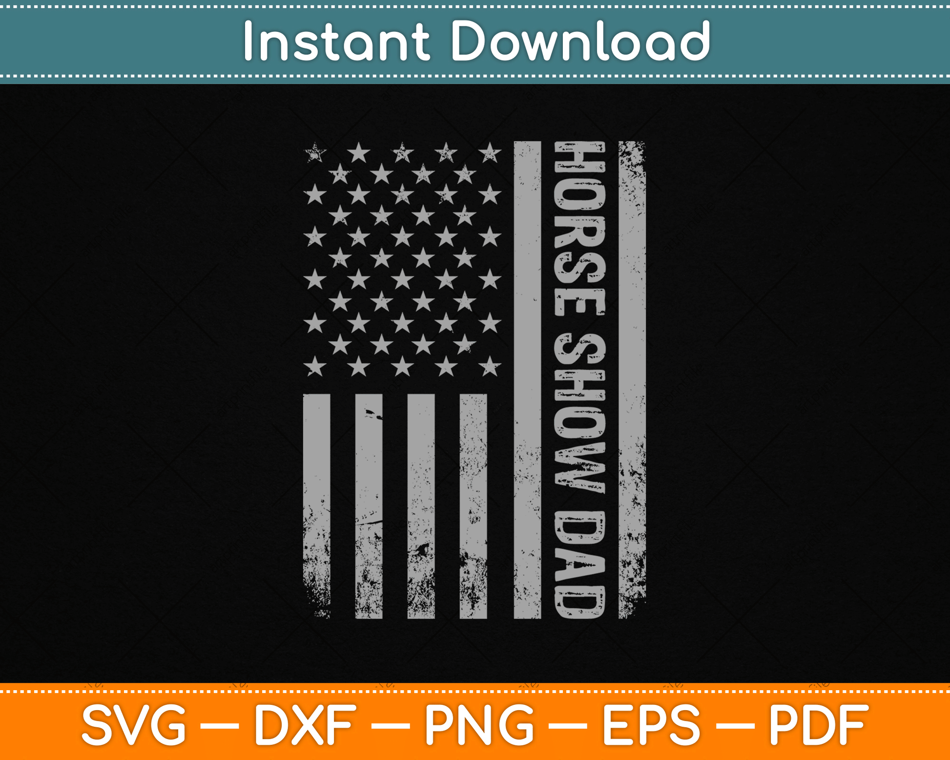 Funny Horse Show Dad America US Flag Patriot - Vintage SVG Digital Cutting File