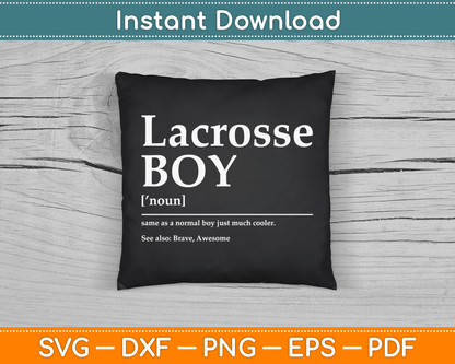 Funny Lacrosse Quote Definition SVG Design Digital Cutting File