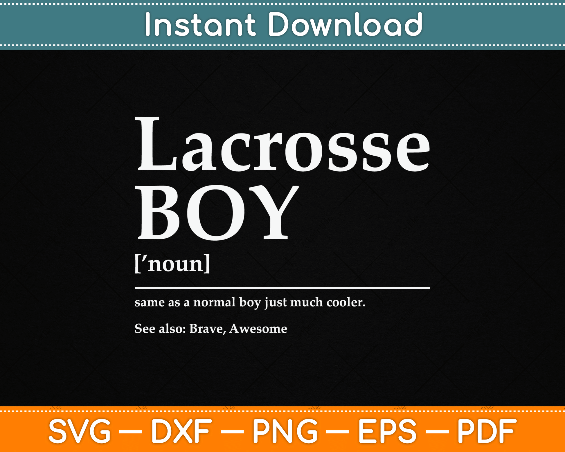 Funny Lacrosse Quote Definition SVG Design Digital Cutting File