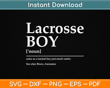 Funny Lacrosse Quote Definition SVG Design Digital Cutting File