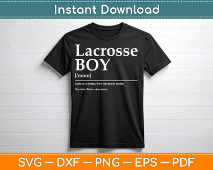 Funny Lacrosse Quote Definition SVG Design Digital Cutting File