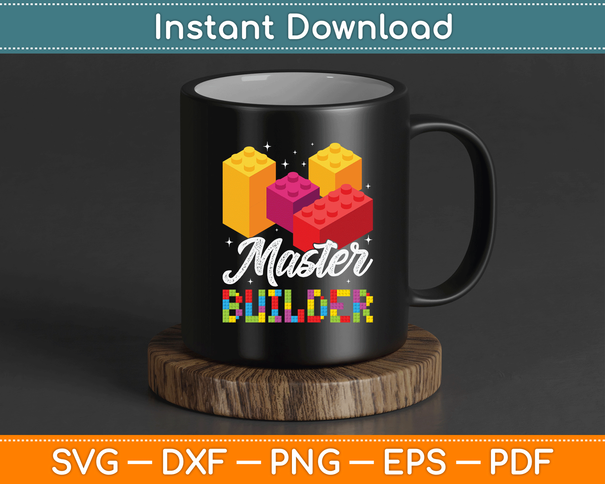 Funny Master Builder Building Block Bricks Lovers SVG Digital Cutting File