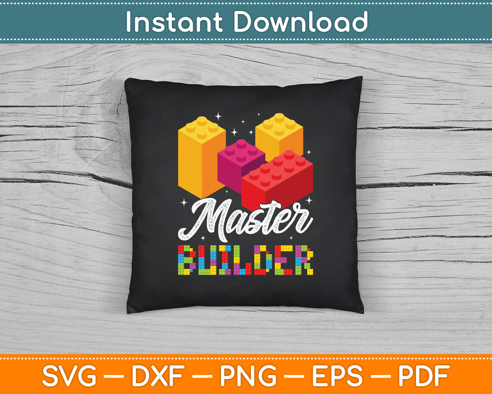 Funny Master Builder Building Block Bricks Lovers SVG Digital Cutting File