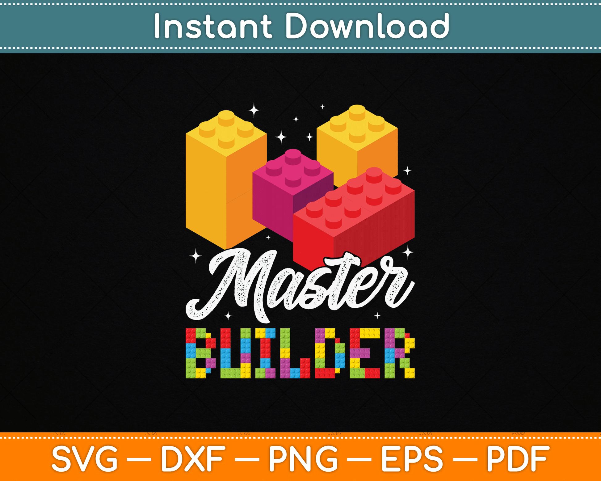 Funny Master Builder Building Block Bricks Lovers SVG Digital Cutting File