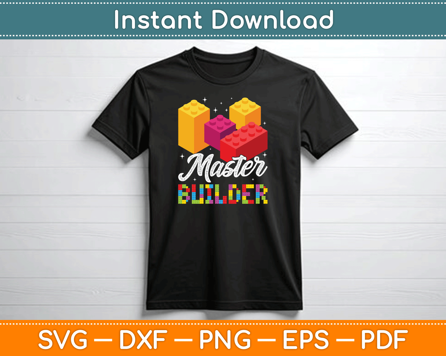 Funny Master Builder Building Block Bricks Lovers SVG Digital Cutting File