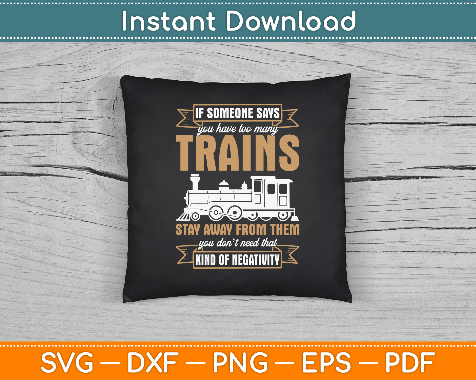 Funny Model Railway Design Too Many Trains SVG Digital Cutting File