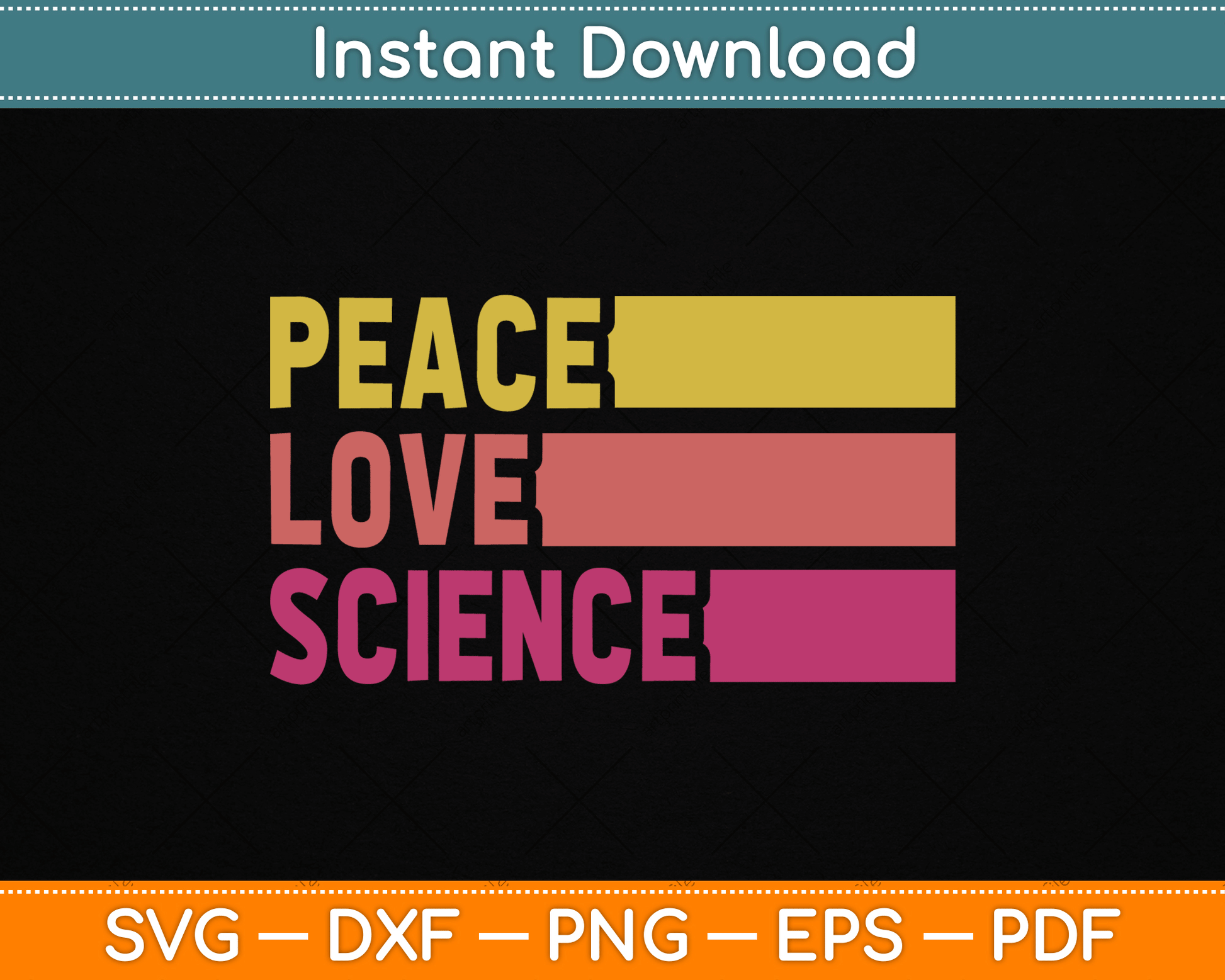 Funny Peace Love Science Lovers Math Chemistry Teacher SVG Digital Cutting File