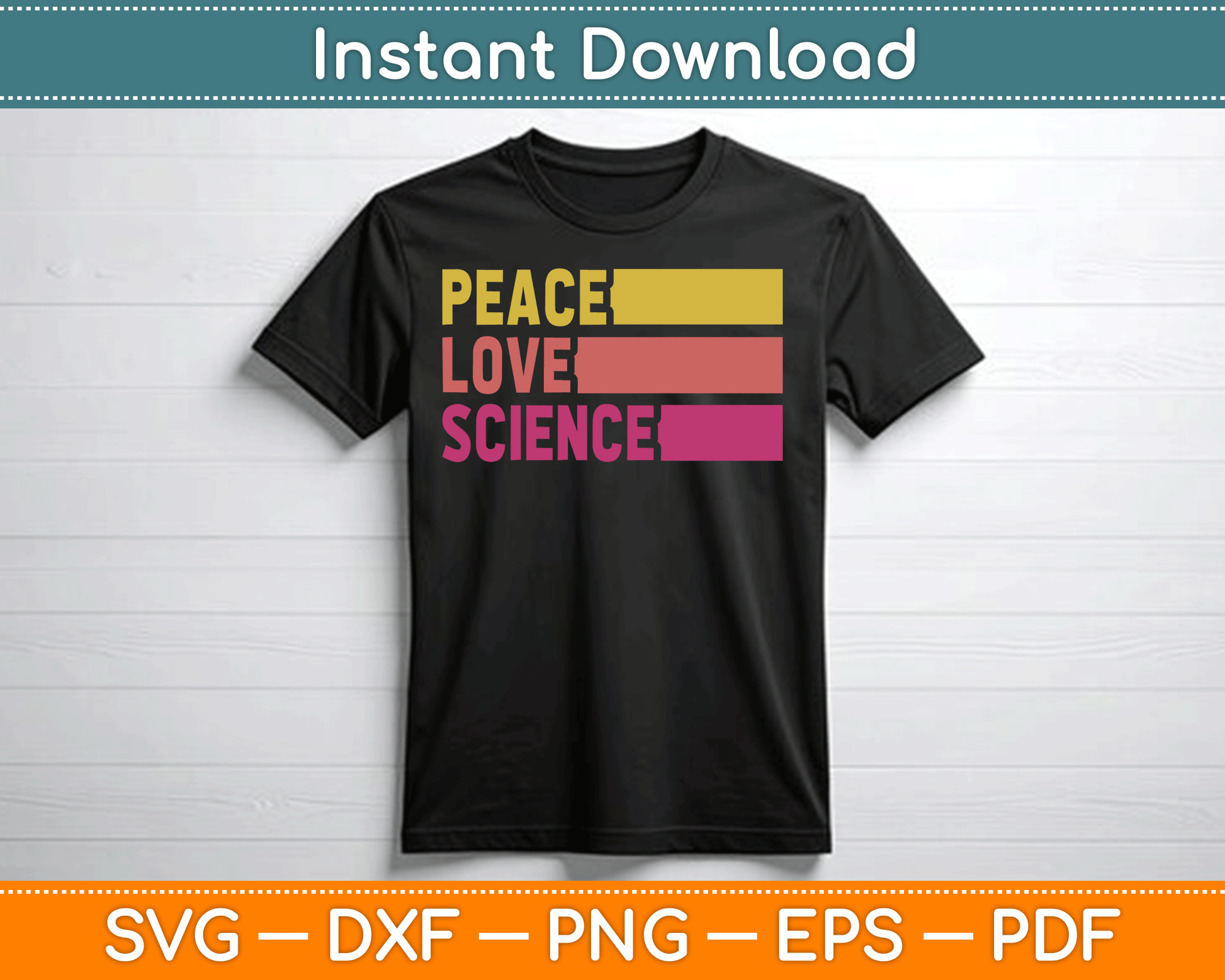 Funny Peace Love Science Lovers Math Chemistry Teacher SVG Digital Cutting File