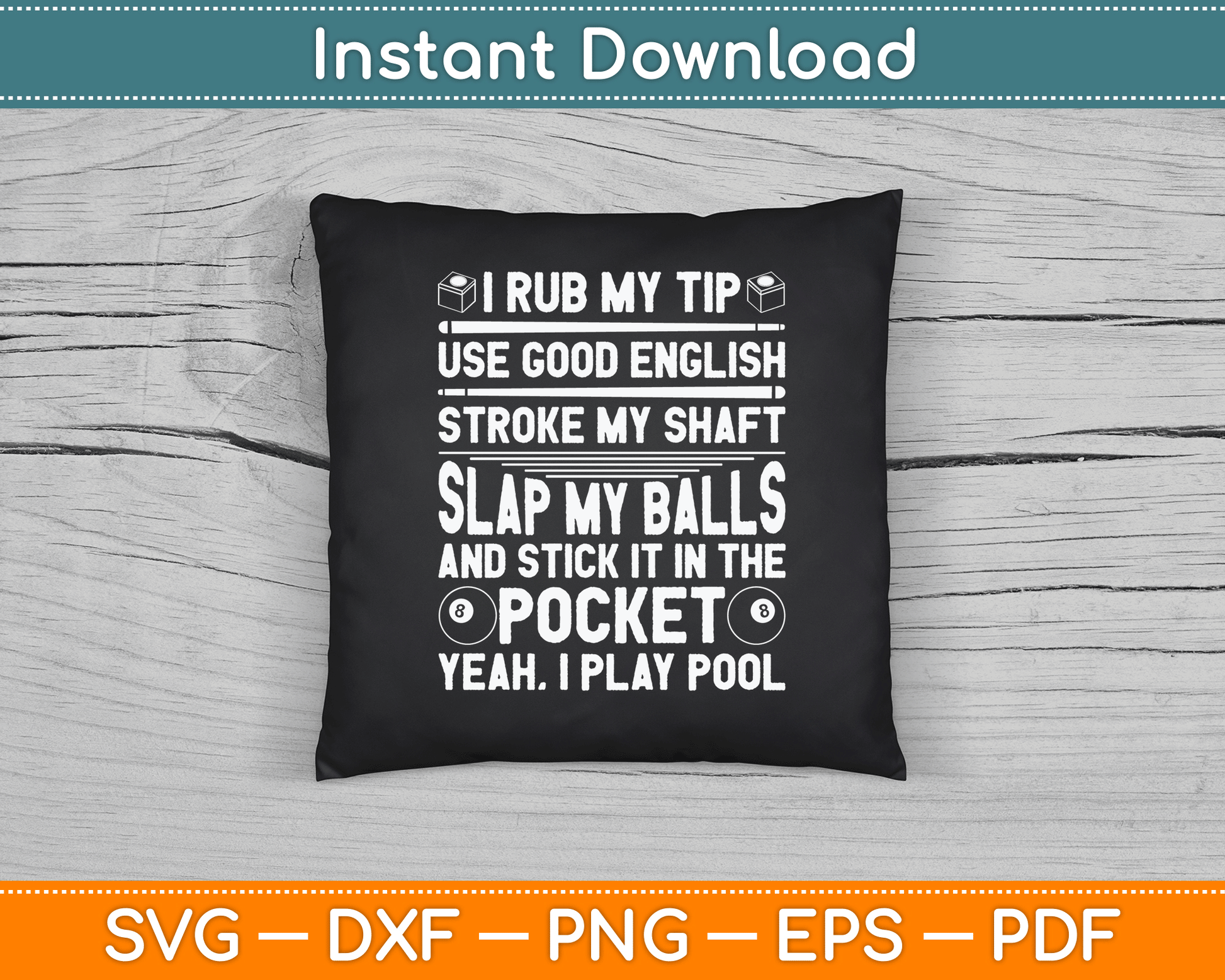 Funny Pool Player Billiard SVG Digital Cutting File