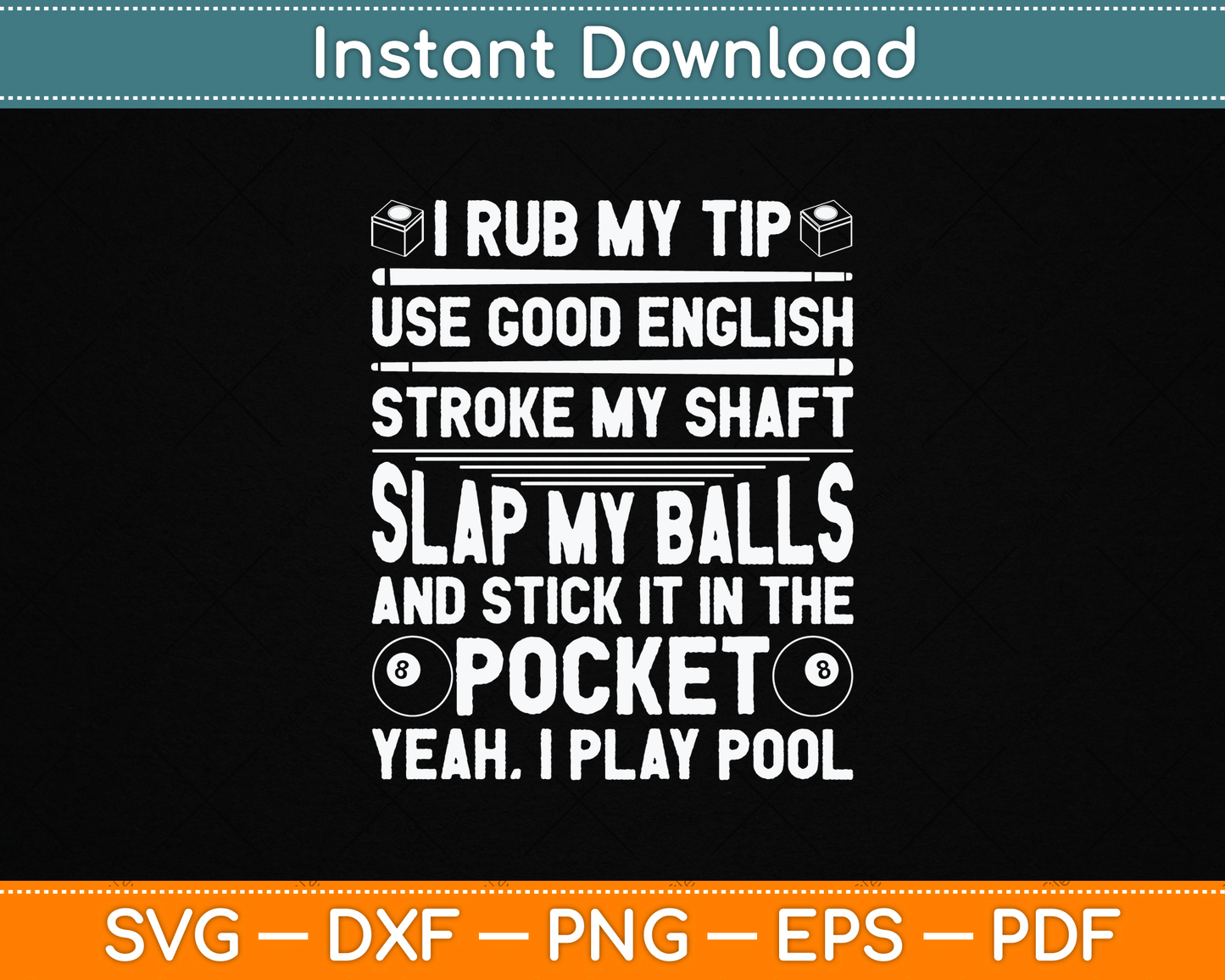 Funny Pool Player Billiard SVG Digital Cutting File