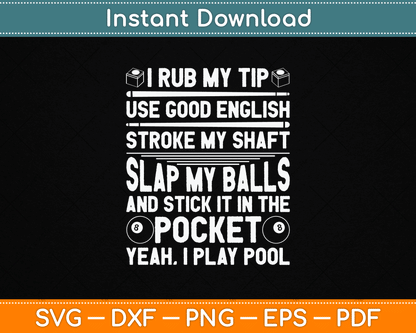 Funny Pool Player Billiard SVG Digital Cutting File