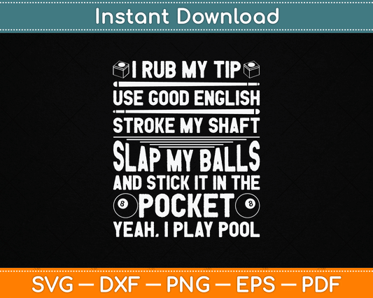 Funny Pool Player Billiard SVG Digital Cutting File