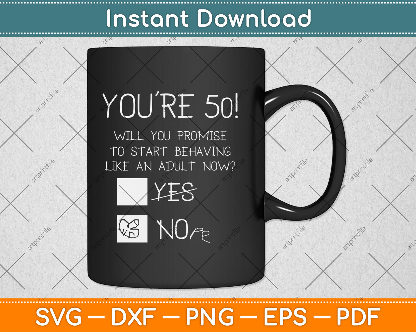 Funny 50th Birthday Gag Gift Idea 50 Years Old Joke Present Svg Digital Cutting File