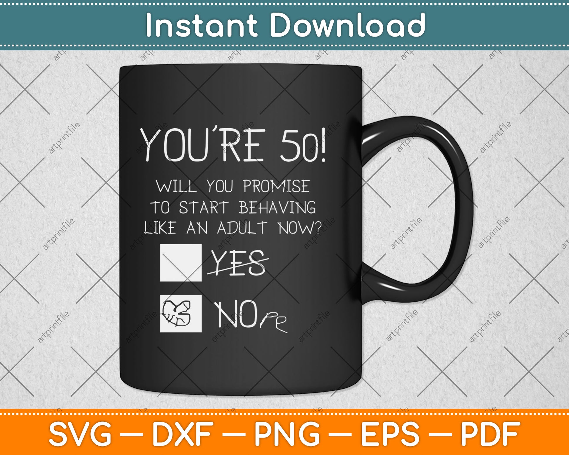 Funny 50th Birthday Gag Gift Idea 50 Years Old Joke Present Svg Digital Cutting File