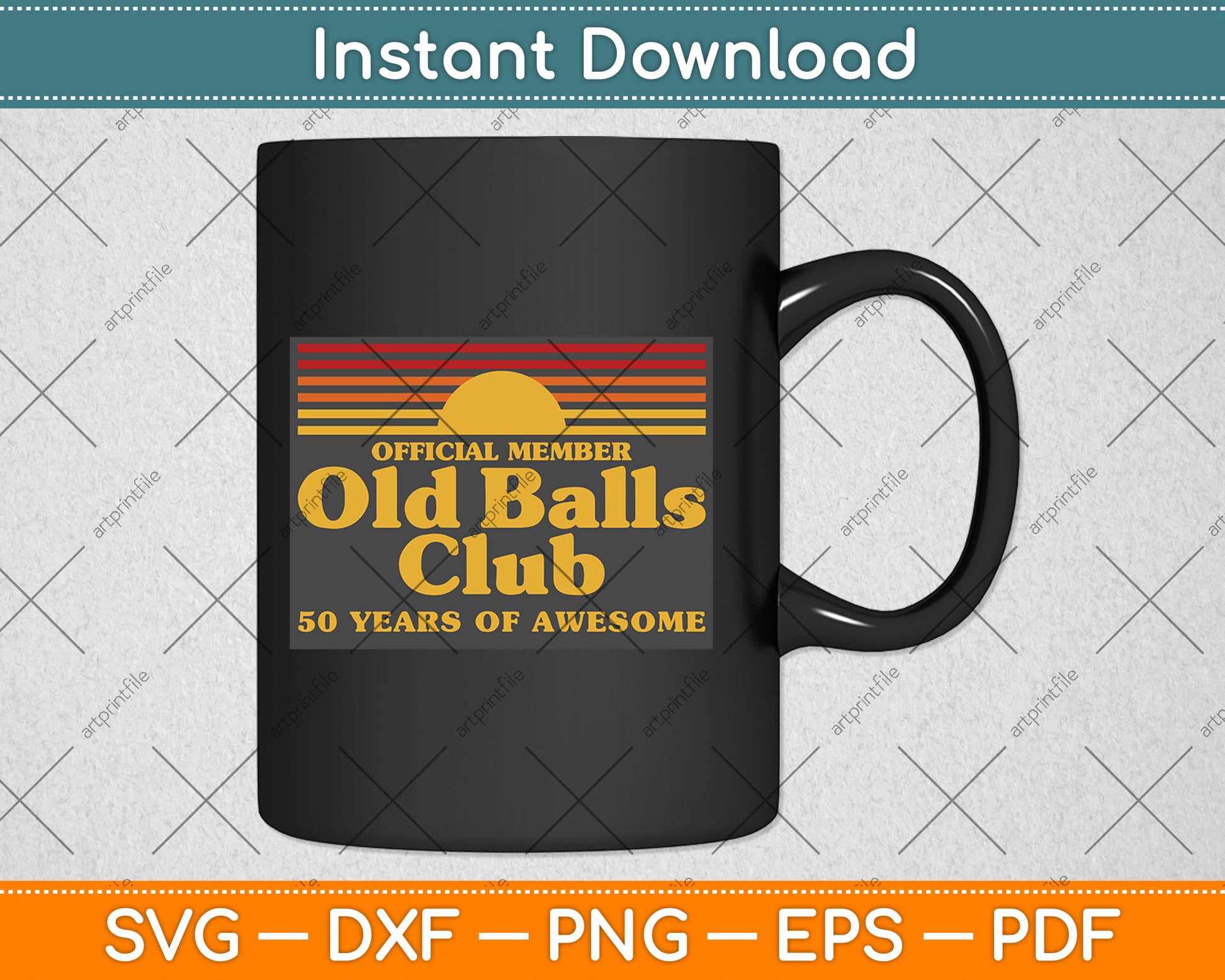 Funny 50th Birthday Old Balls Club 50 Years of Awesome Svg Digital Cutting File