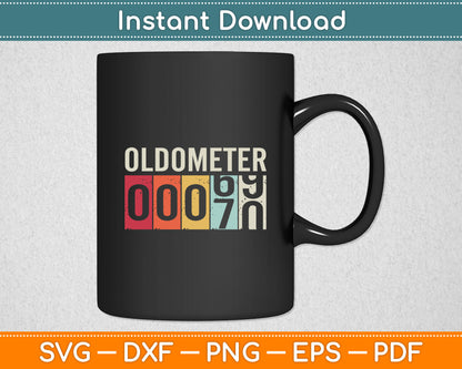 Funny 70 Years Old Oldometer Vintage 70th Birthday Odometer Svg Cutting File