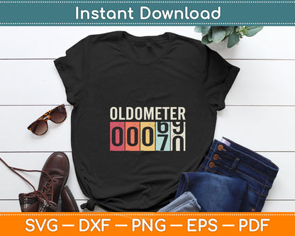 Funny 70 Years Old Oldometer Vintage 70th Birthday Odometer Svg Cutting File