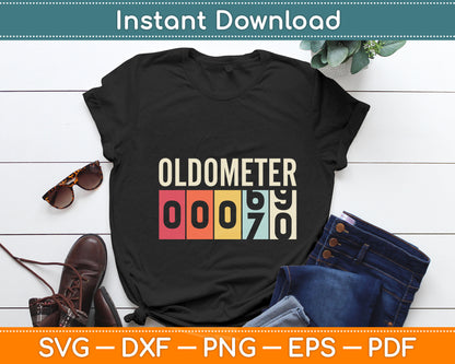 Funny 70 Years Old Oldometer Vintage 70th Birthday Svg Digital Cutting File