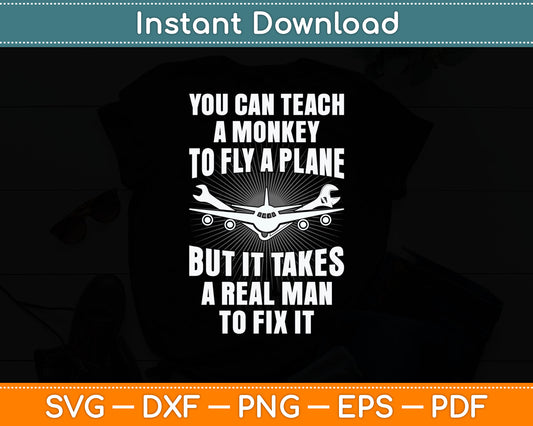 Funny Aircraft Mechanic Art For Men Boys Aircraft Technician Svg Digital Cutting File