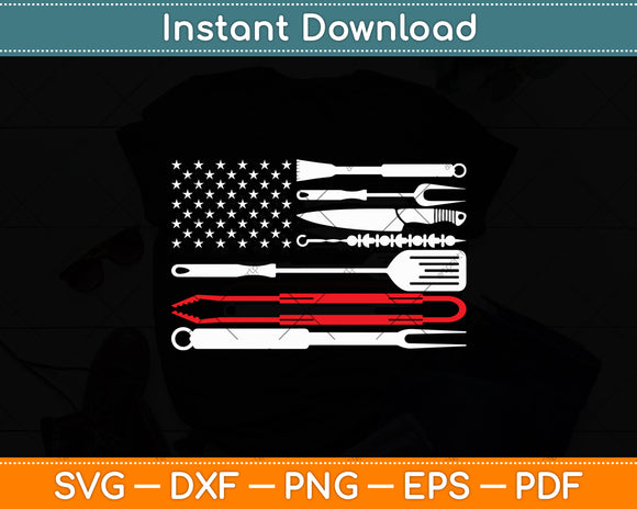 Funny American Flag Grilling Tools BBQ Grill 4th of July Svg Digital Cutting File