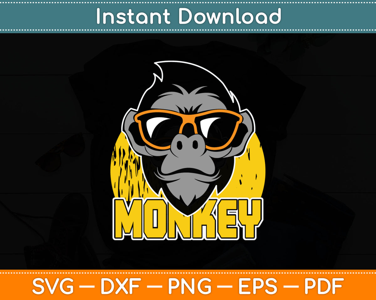 Funny Animal Men Boys Kids Primate Monkey Svg Digital Cutting File
