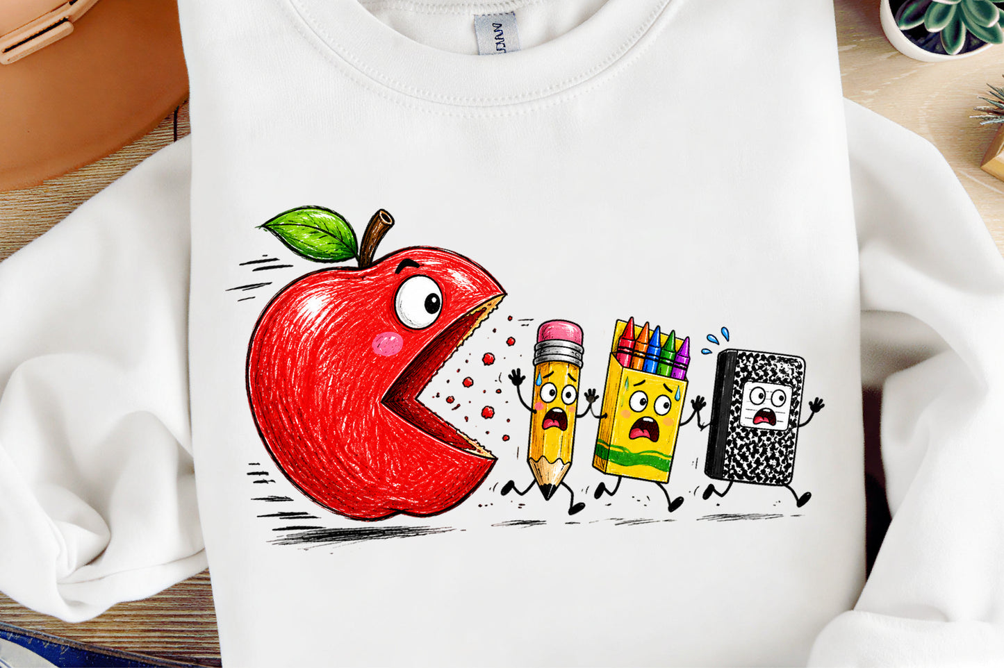 Funny Back to School Apple Pencil School Supplies PNG Sublimation