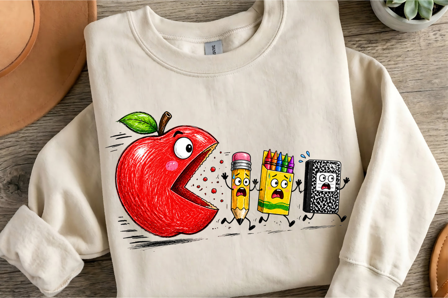 Funny Back to School Apple Pencil School Supplies PNG Sublimation