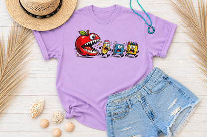 Funny Back to School Monster Apple PNG Sublimation
