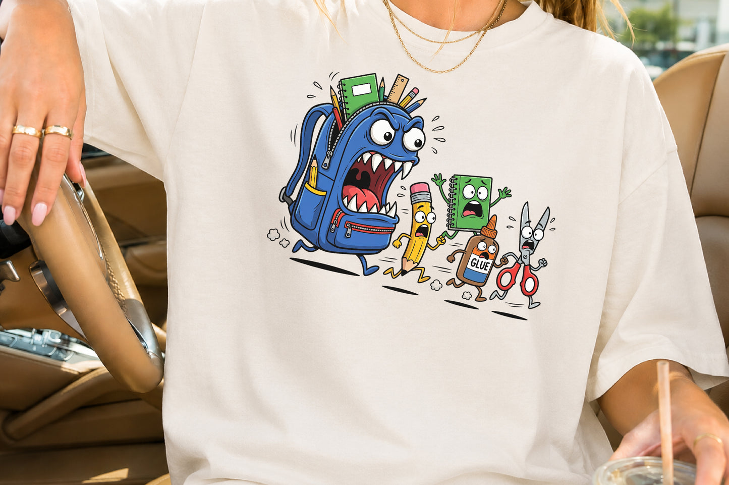 Funny Monster Backpack PNG Back to School Sublimation