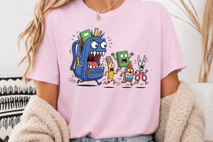 Funny Monster Backpack PNG Back to School Sublimation