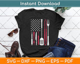 Funny Barbecue Smoke US Flag July 4th of BBQ Tools Grilling Svg Digital Cutting File