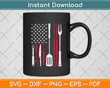 Funny Barbecue Smoke US Flag July 4th of BBQ Tools Grilling Svg Digital Cutting File