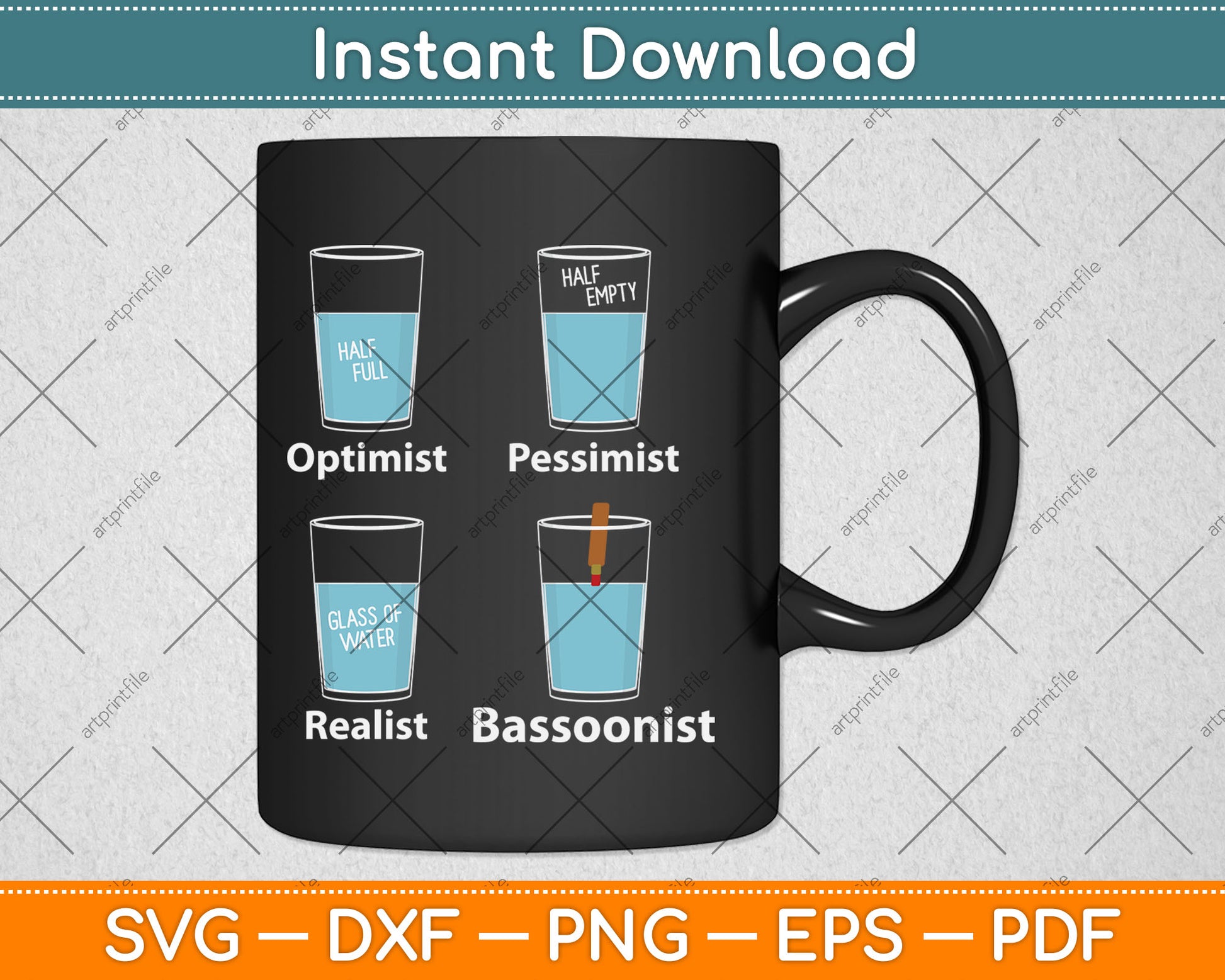 Funny Bassoonist Bassoon Play Orchestra Music Svg Digital Cutting File