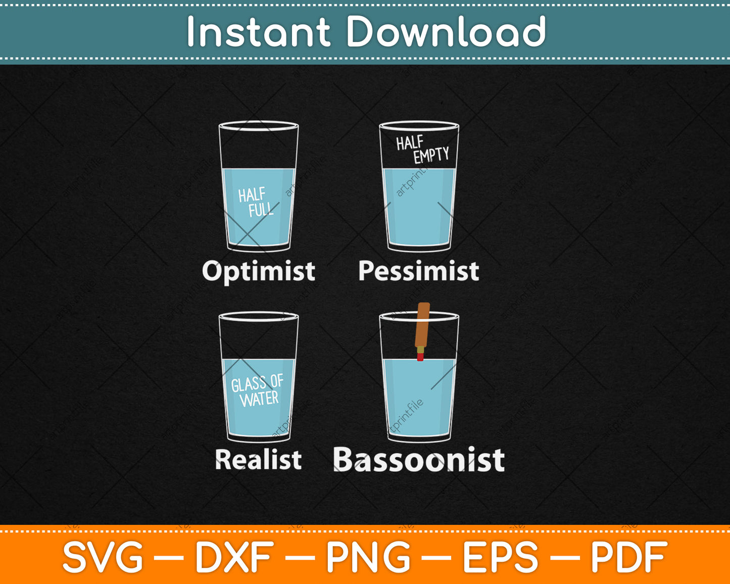 Funny Bassoonist Bassoon Play Orchestra Music Svg Digital Cutting File