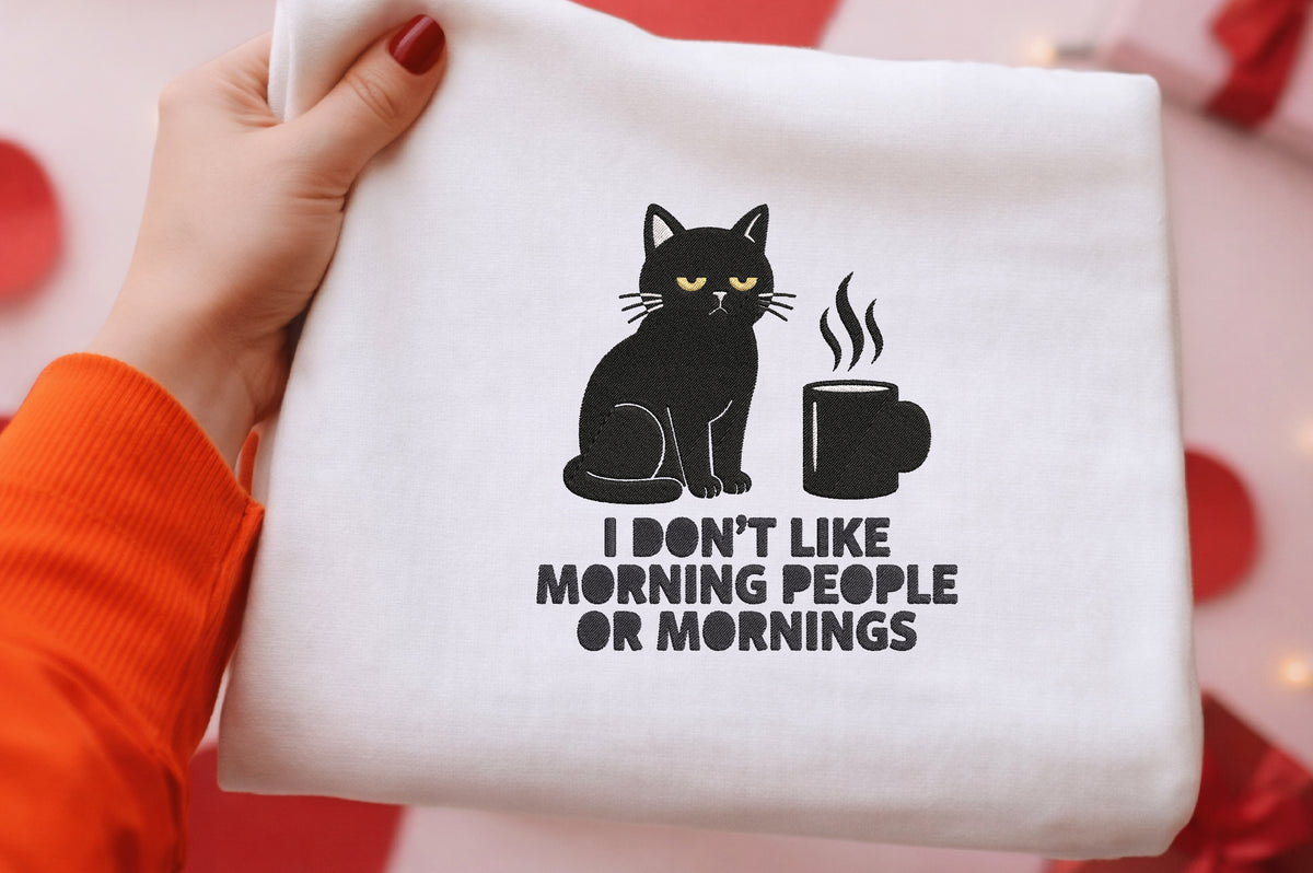 Funny Black Cat Embroidery Bundle