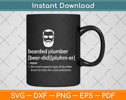 Funny Brown Beard Plumber Gift for Men Son of a Plumber Svg Digital Cutting File